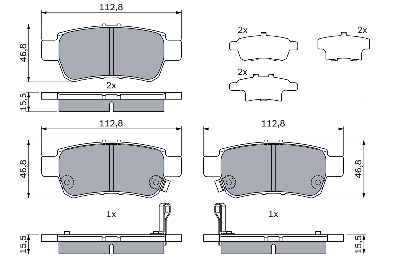 Brake Pad Set, disc brake 0 986 494 964
