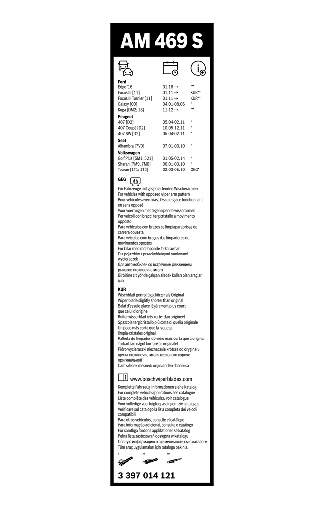 Wiper Blade Aerotwin Multi-Clip 3 397 014 121