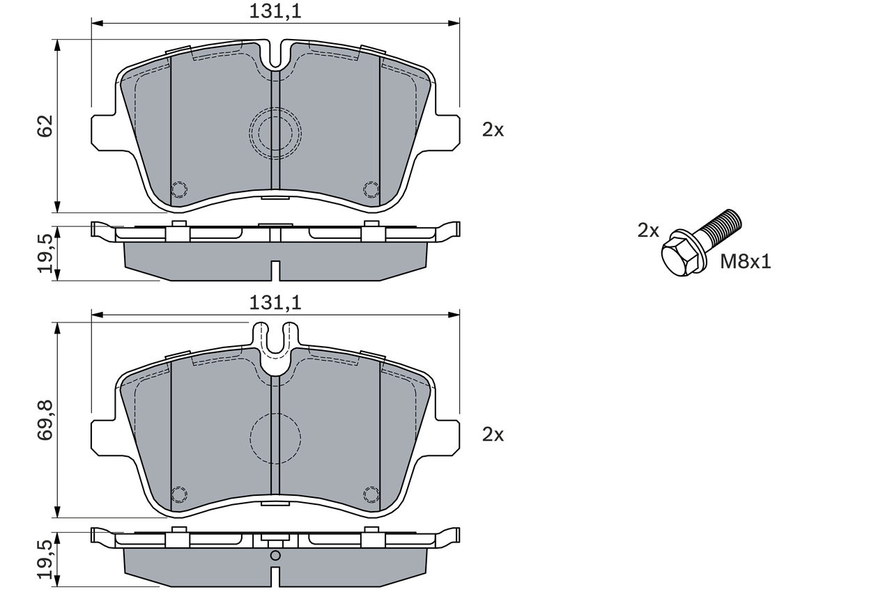 Brake Pad Set, disc brake 0 986 424 517