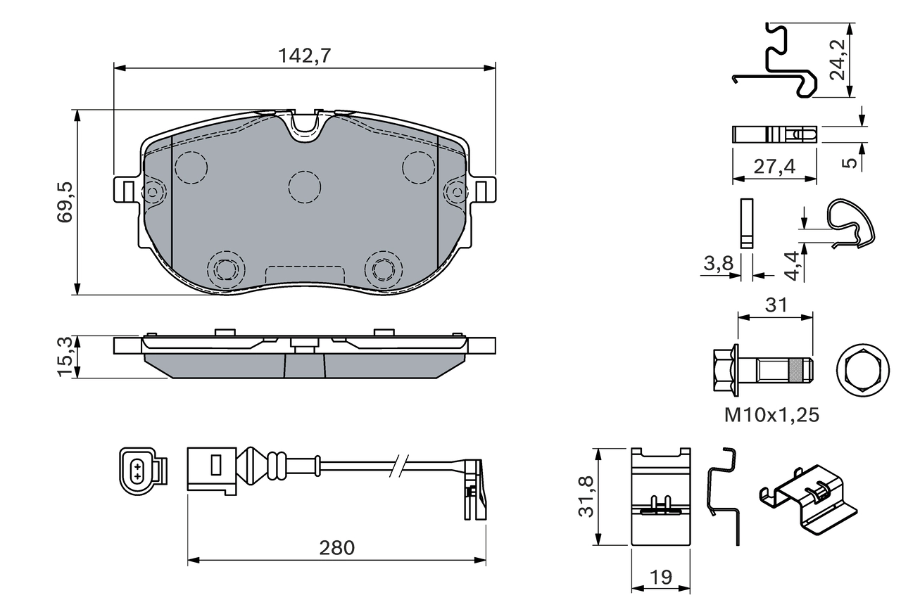 Brake Pad Set, disc brake 0 986 460 201