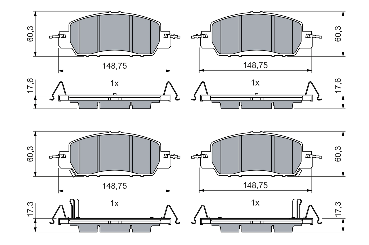 Brake Pad Set, disc brake 0 986 460 017