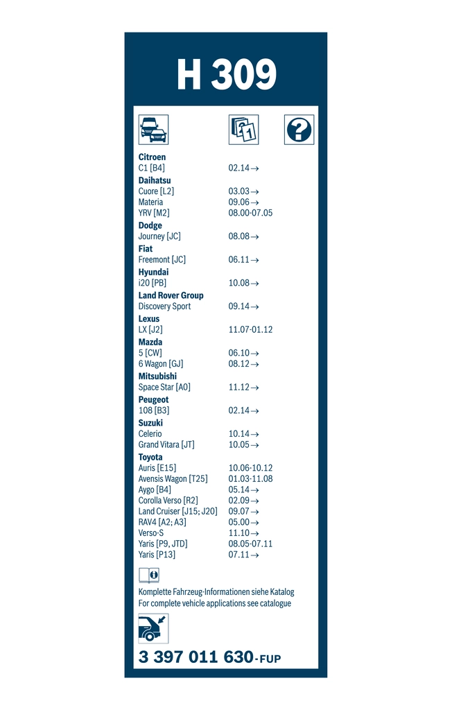 Wiper Blade Rear 3 397 011 630