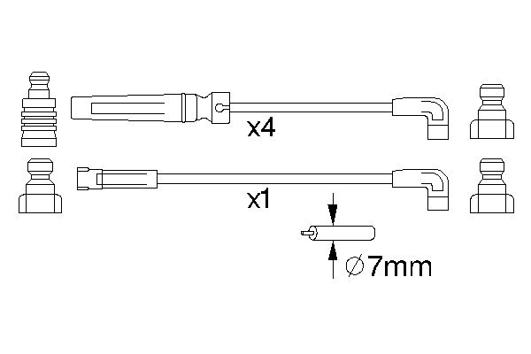 BOSCH 0 986 356 975 Ignition Cable Kit