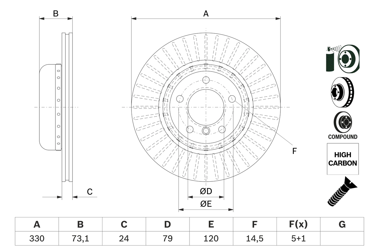 Brake Disc 0 986 479 E23
