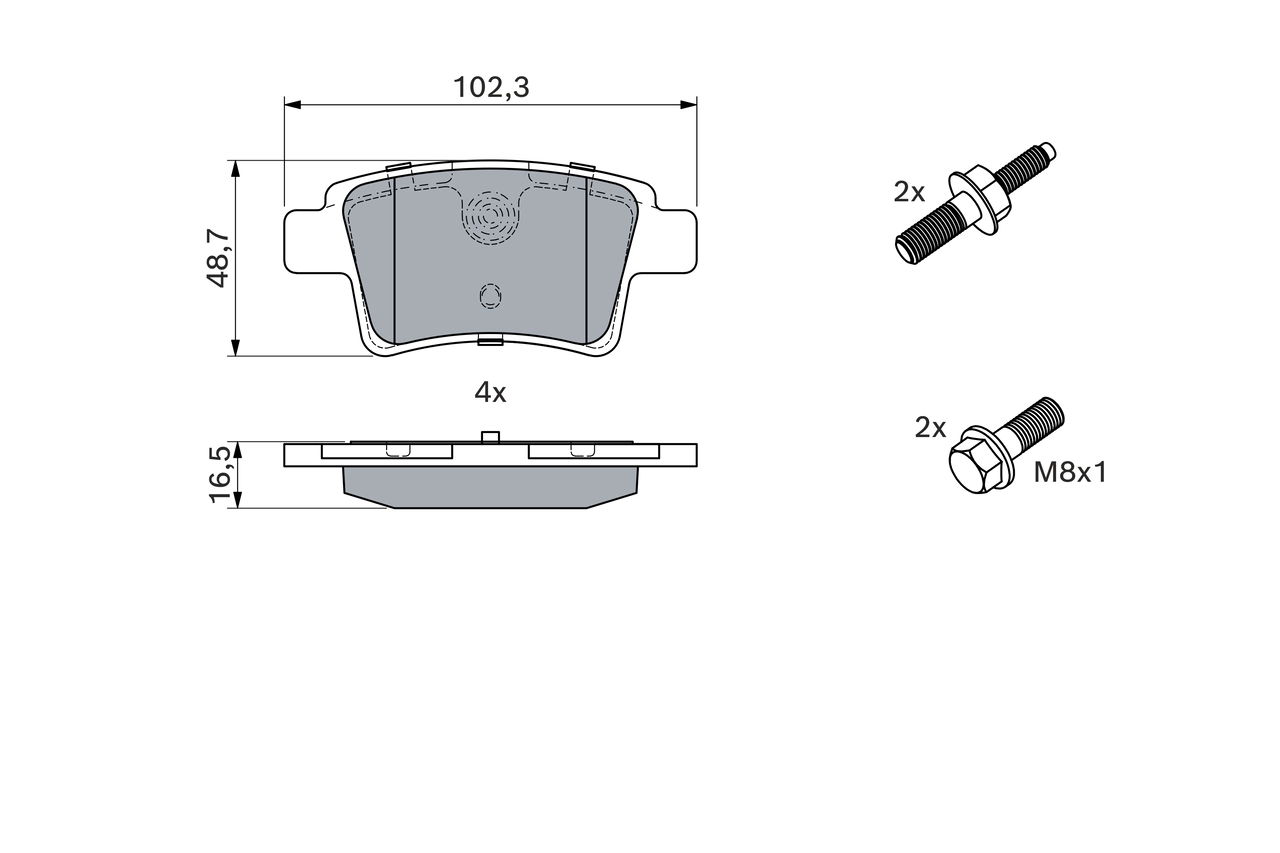 Brake Pad Set, disc brake 0 986 494 199