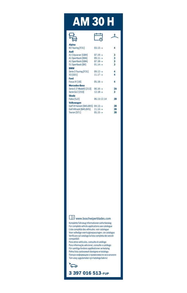 BOSCH 3 397 016 513 Wiper Blade