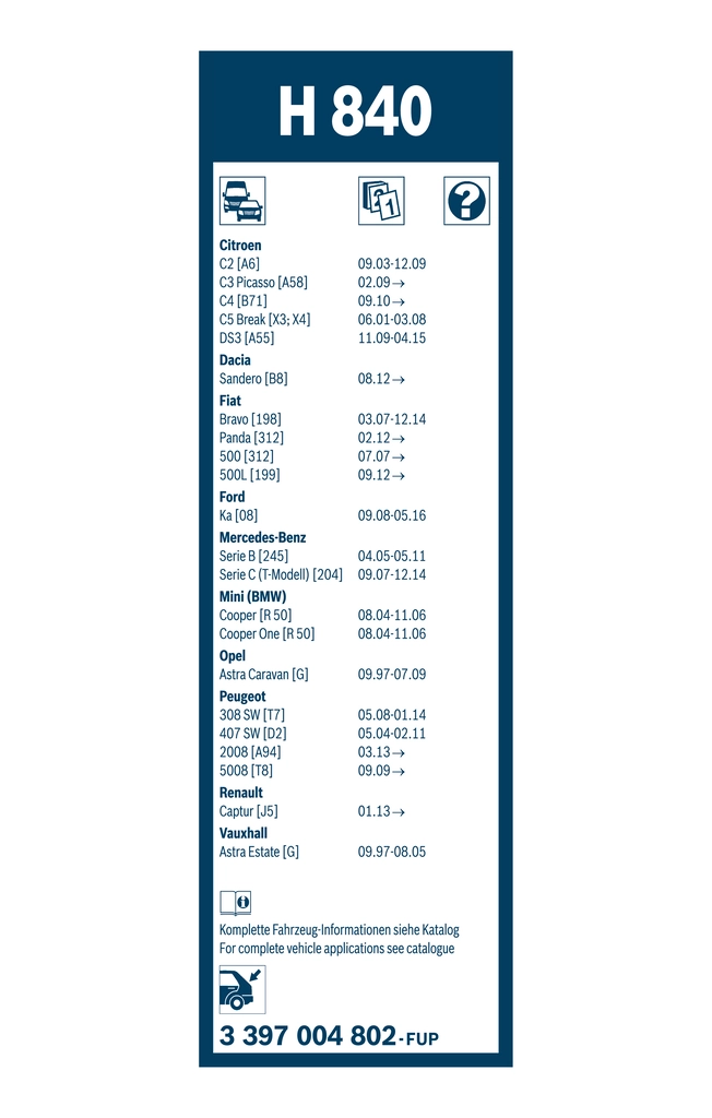 Wiper Blade Rear 3 397 004 802