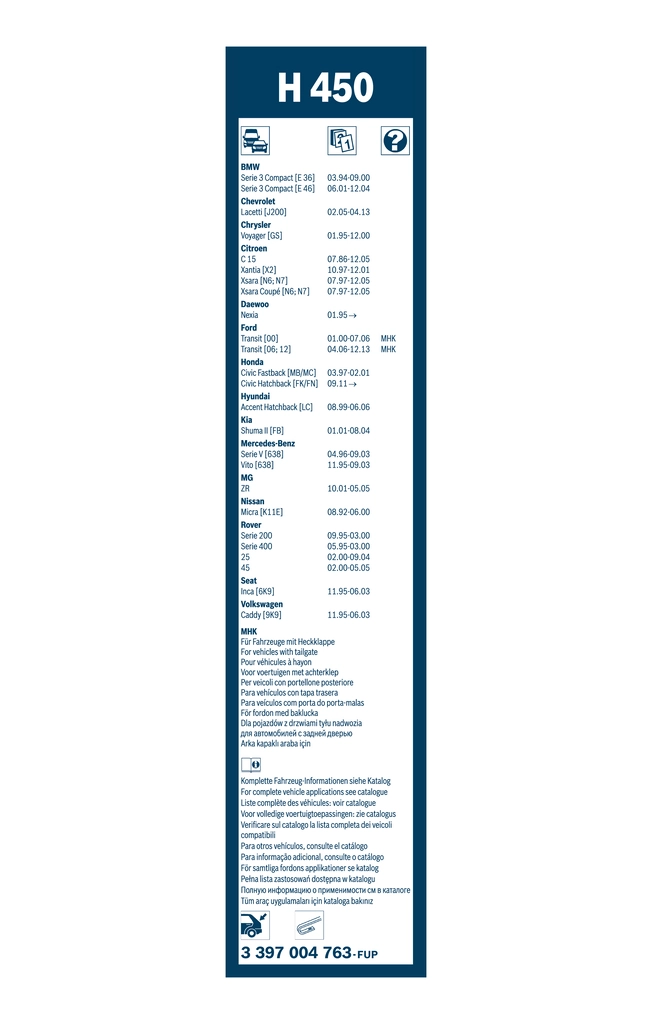 Wiper Blade Twin 3 397 004 763