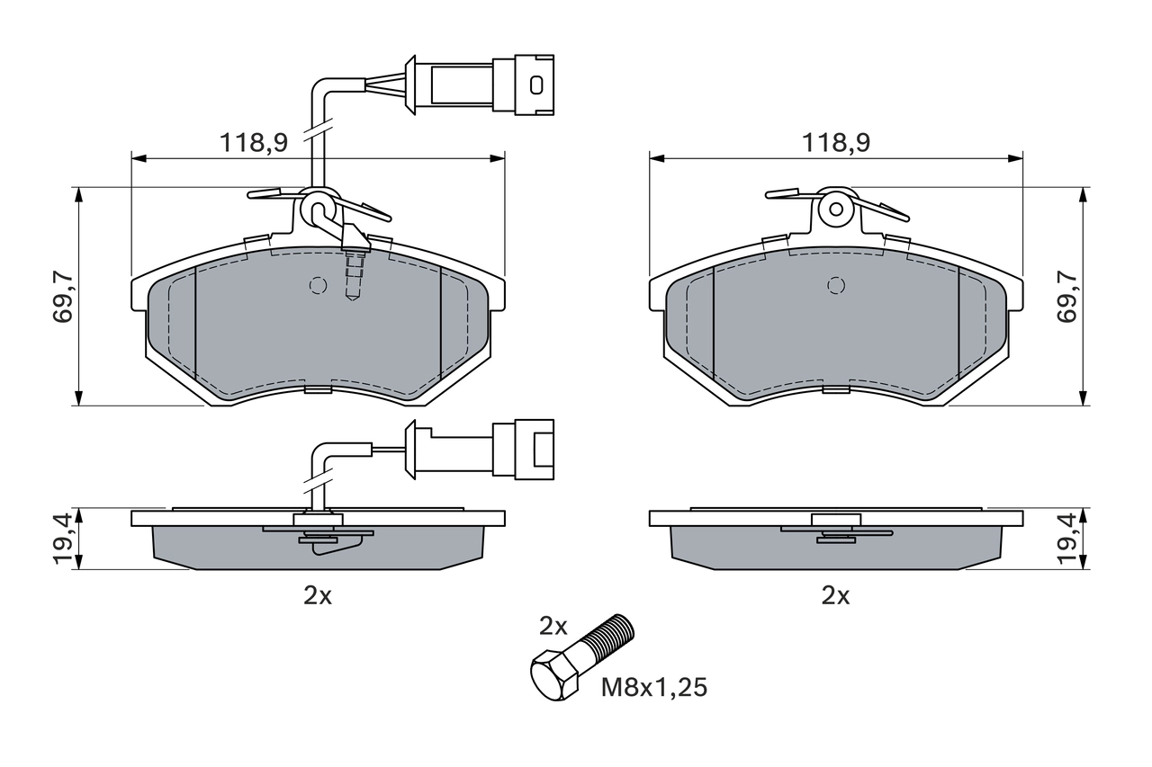 Brake Pad Set, disc brake 0 986 466 693
