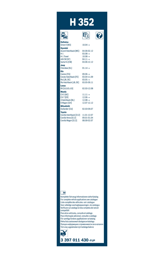 Wiper Blade Rear 3 397 011 430