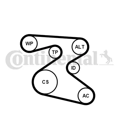 CONTINENTAL CTAM 6PK1873K1 V-ribbed Belt Set