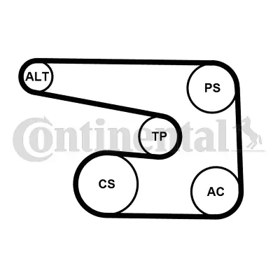 CONTINENTAL CTAM 6PK1873K5 V-ribbed Belt Set