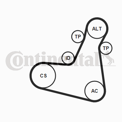 V-Ribbed Belt Set 7PK1196 EXTRA K1
