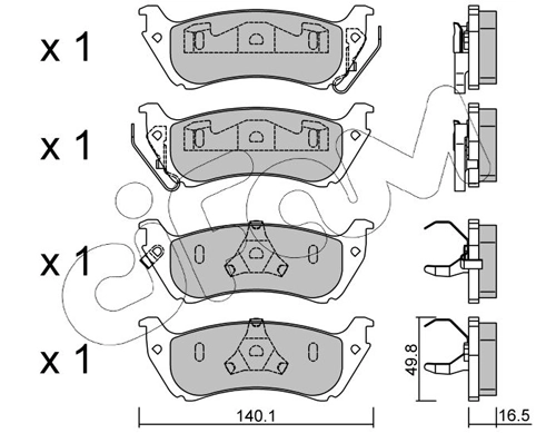 Brake Pad Set, disc brake 822-570-0