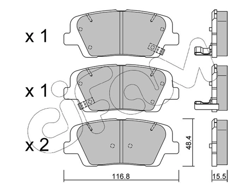 Brake Pad Set, disc brake 822-901-0