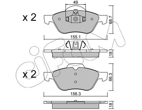 Brake Pad Set, disc brake 822-335-1