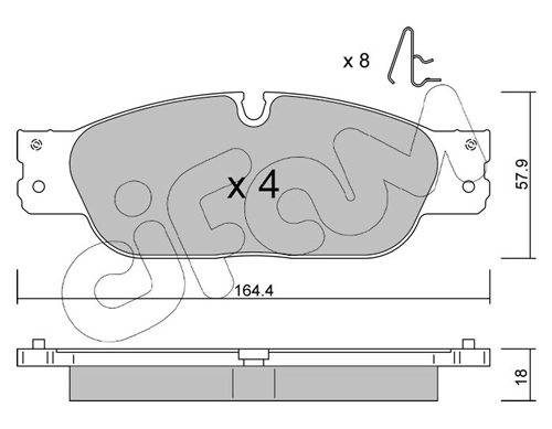 Brake Pad Set, disc brake 822-1189-0
