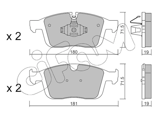 Brake Pad Set, disc brake 822-1188-0