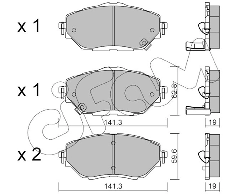 Brake Pad Set, disc brake 822-1088-0