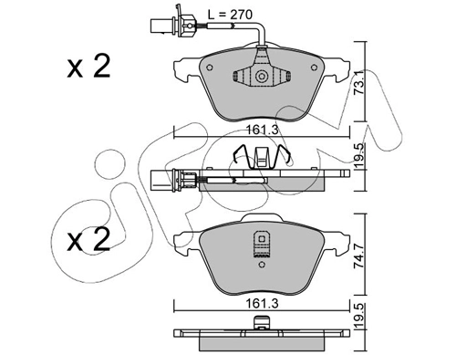 Brake Pad Set, disc brake 822-551-0