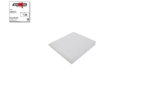 Filter, cabin air 180001210