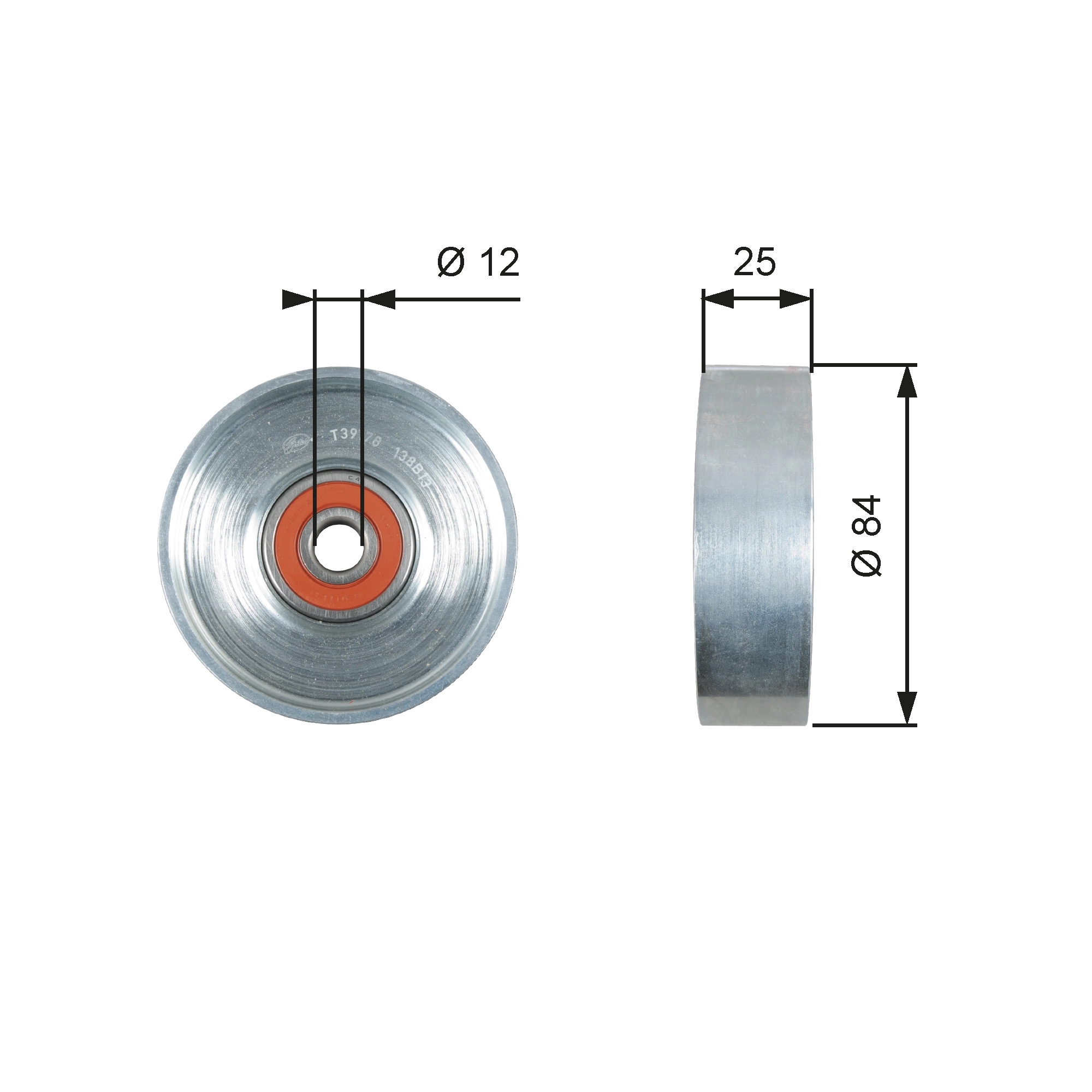 Tensioner Pulley, V-ribbed belt DriveAlign™ T39178