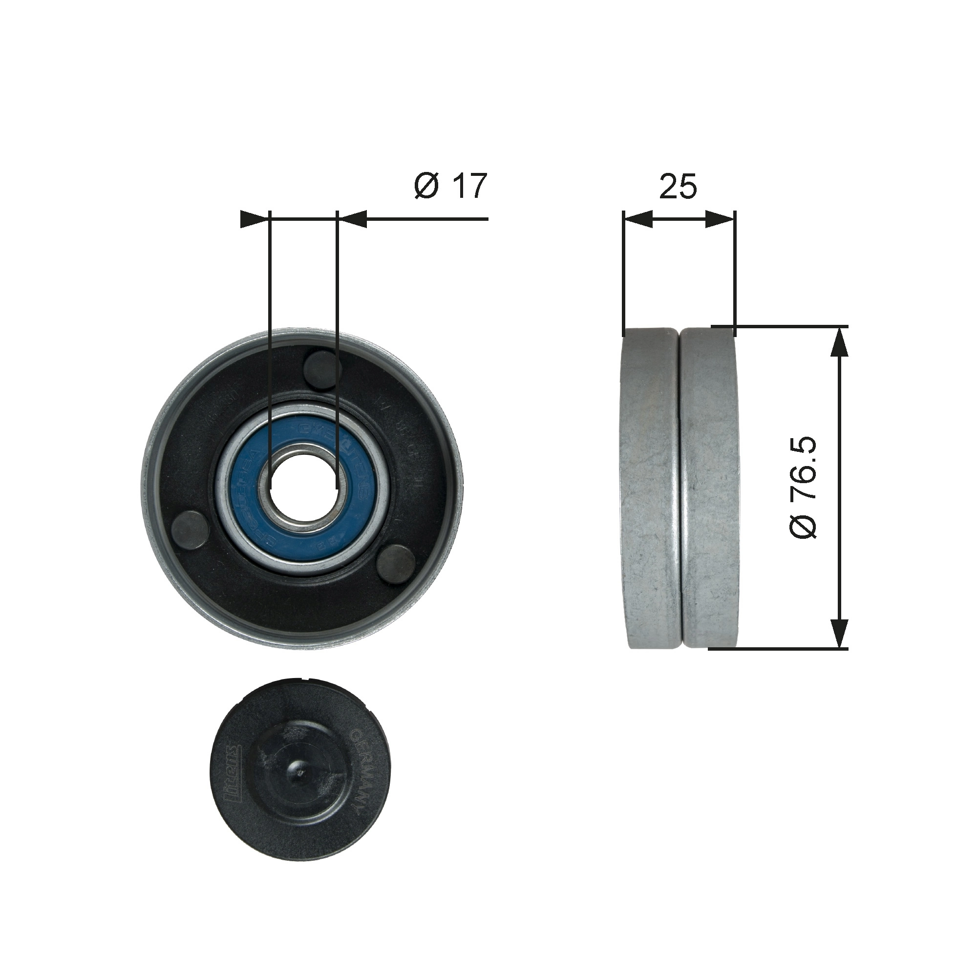 Deflection/Guide Pulley, V-ribbed belt DriveAlign™ T38059