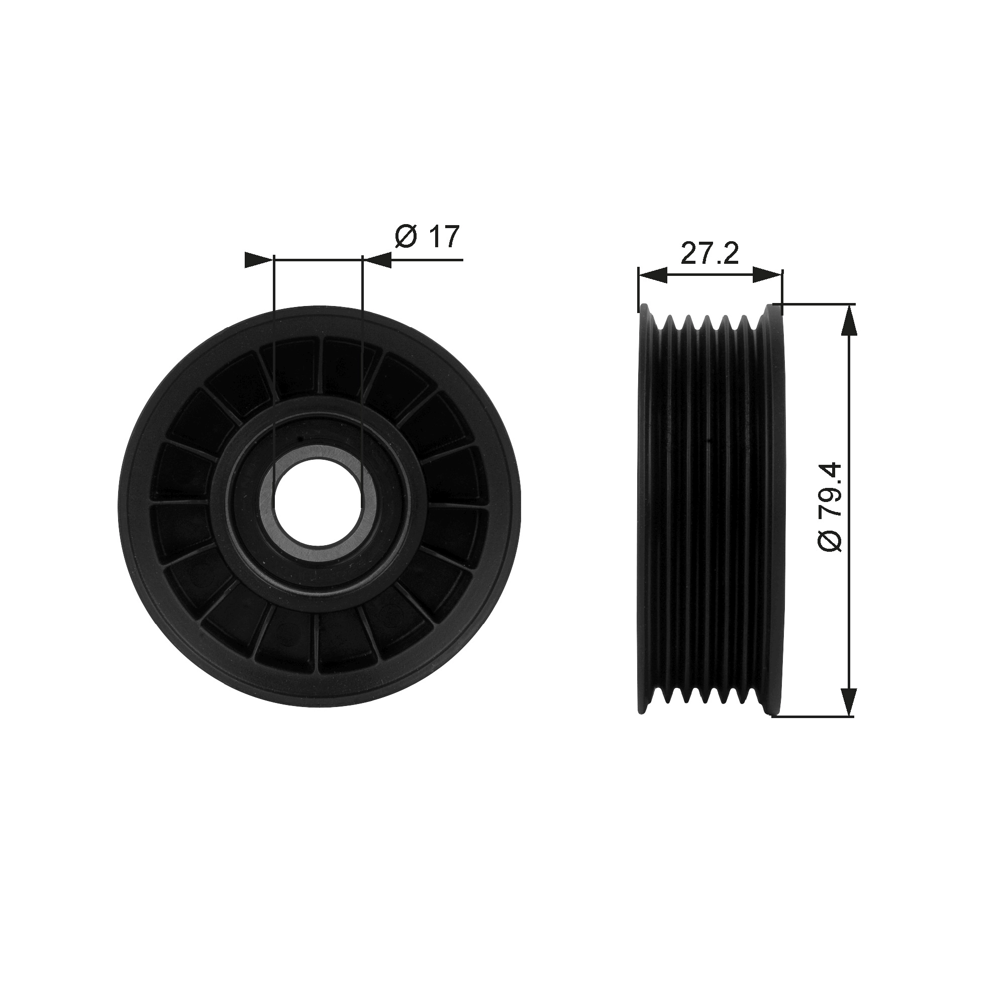 Deflection/Guide Pulley, V-ribbed belt DriveAlign™ T38009