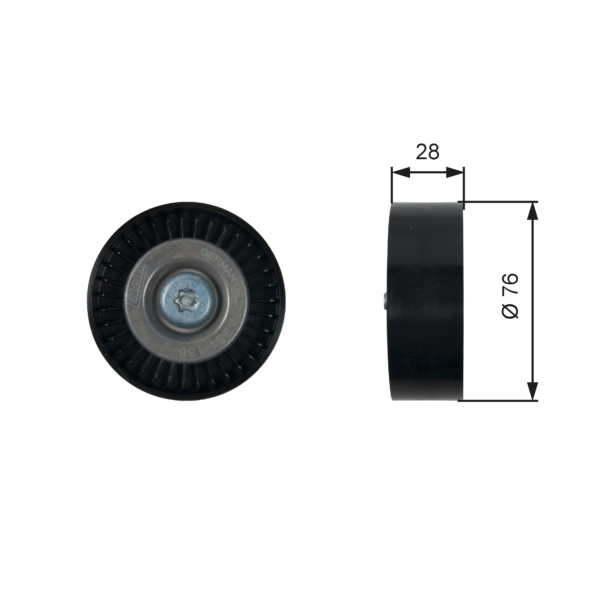 Deflection/Guide Pulley, V-ribbed belt DriveAlign™ T36423