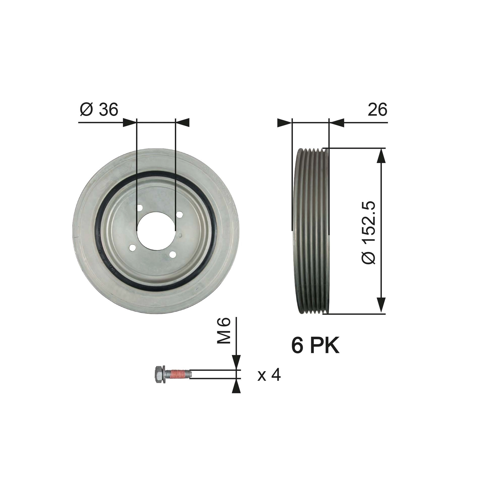 Belt Pulley, crankshaft DriveAlign™ TVD1011A