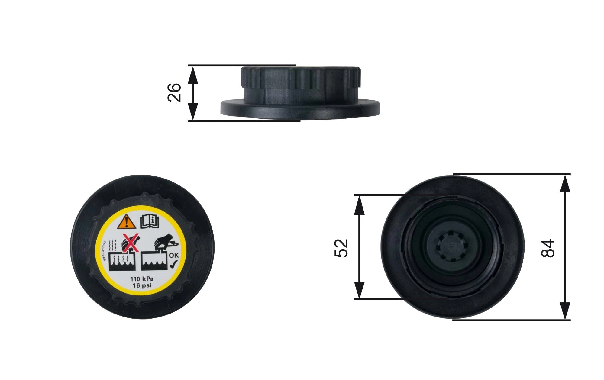 Cap, coolant tank RC246