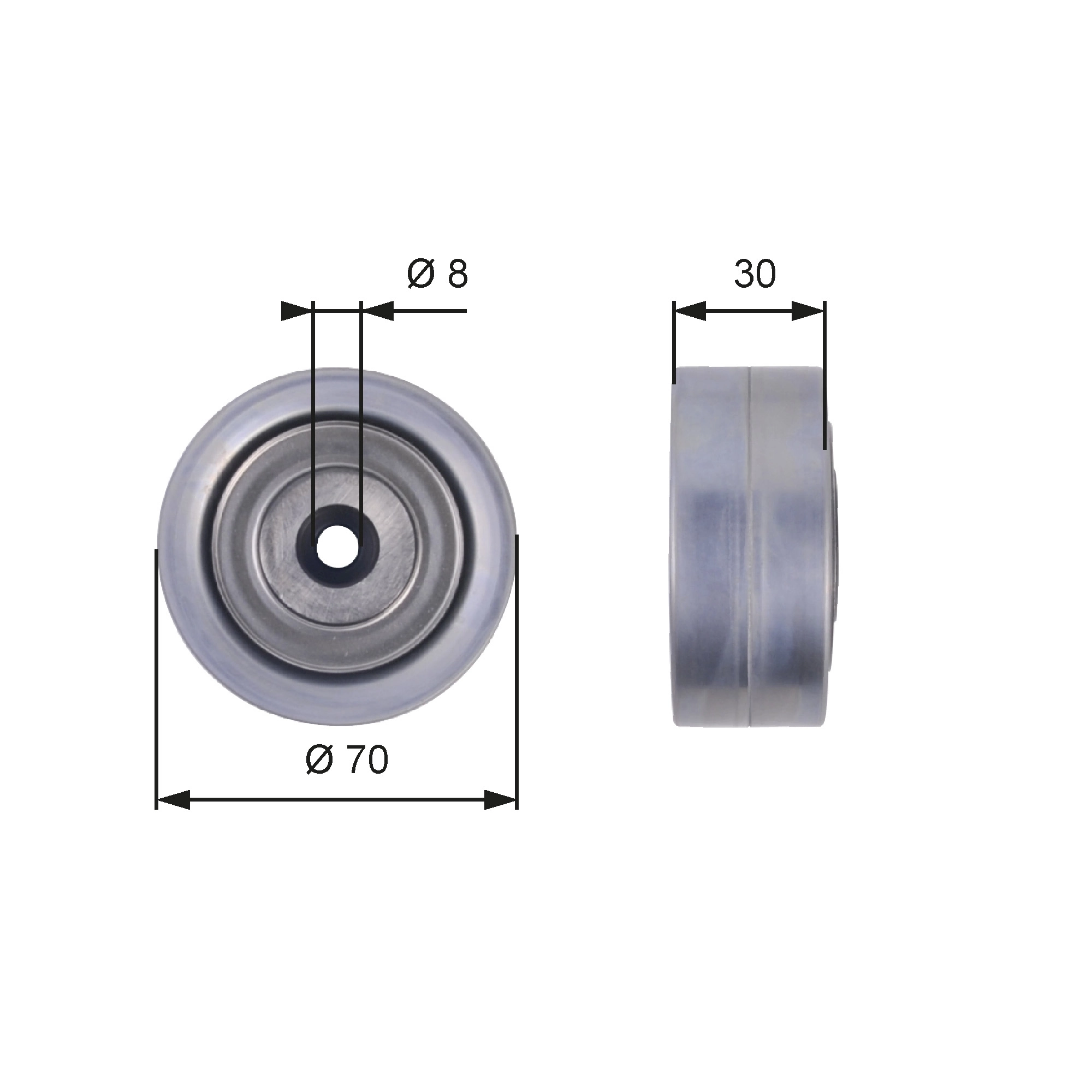 Deflection/Guide Pulley, V-ribbed belt DriveAlign™ T36386