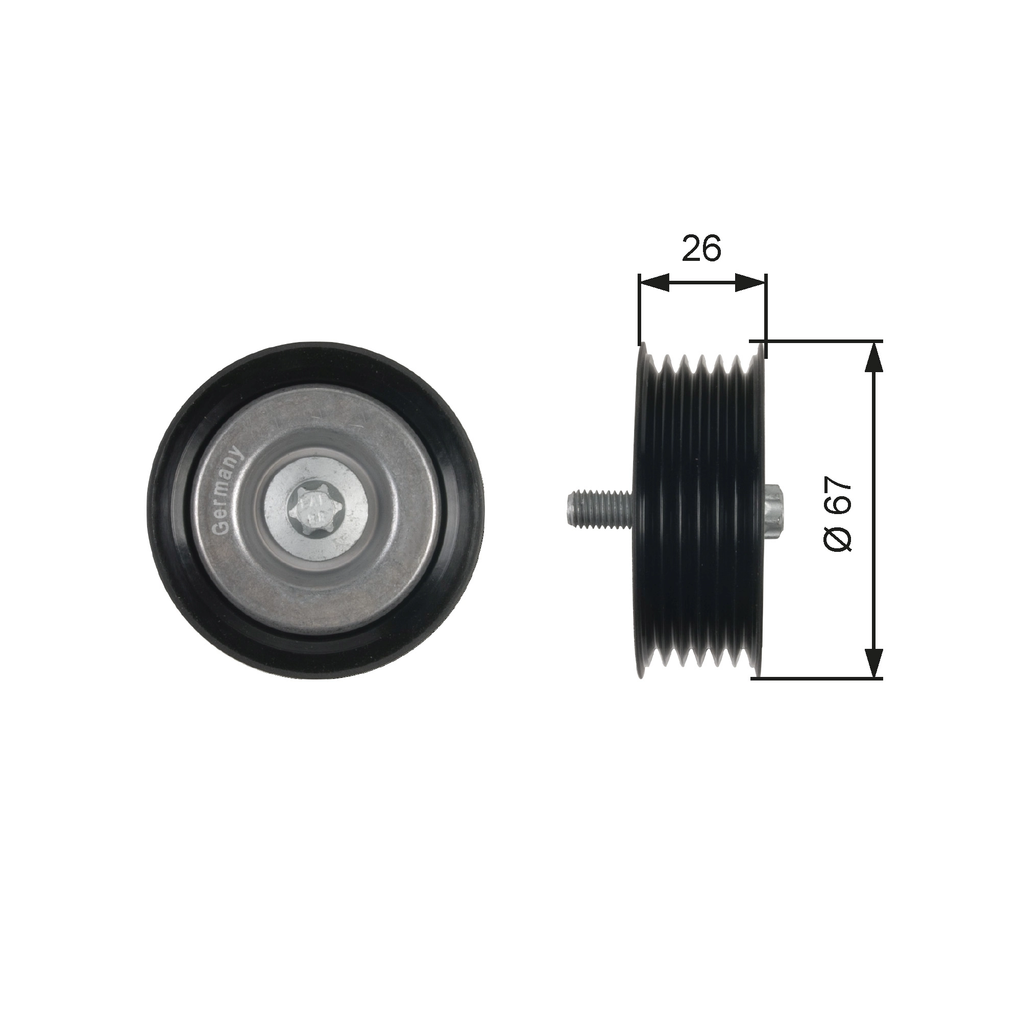 Deflection/Guide Pulley, V-ribbed belt DriveAlign™ T36438