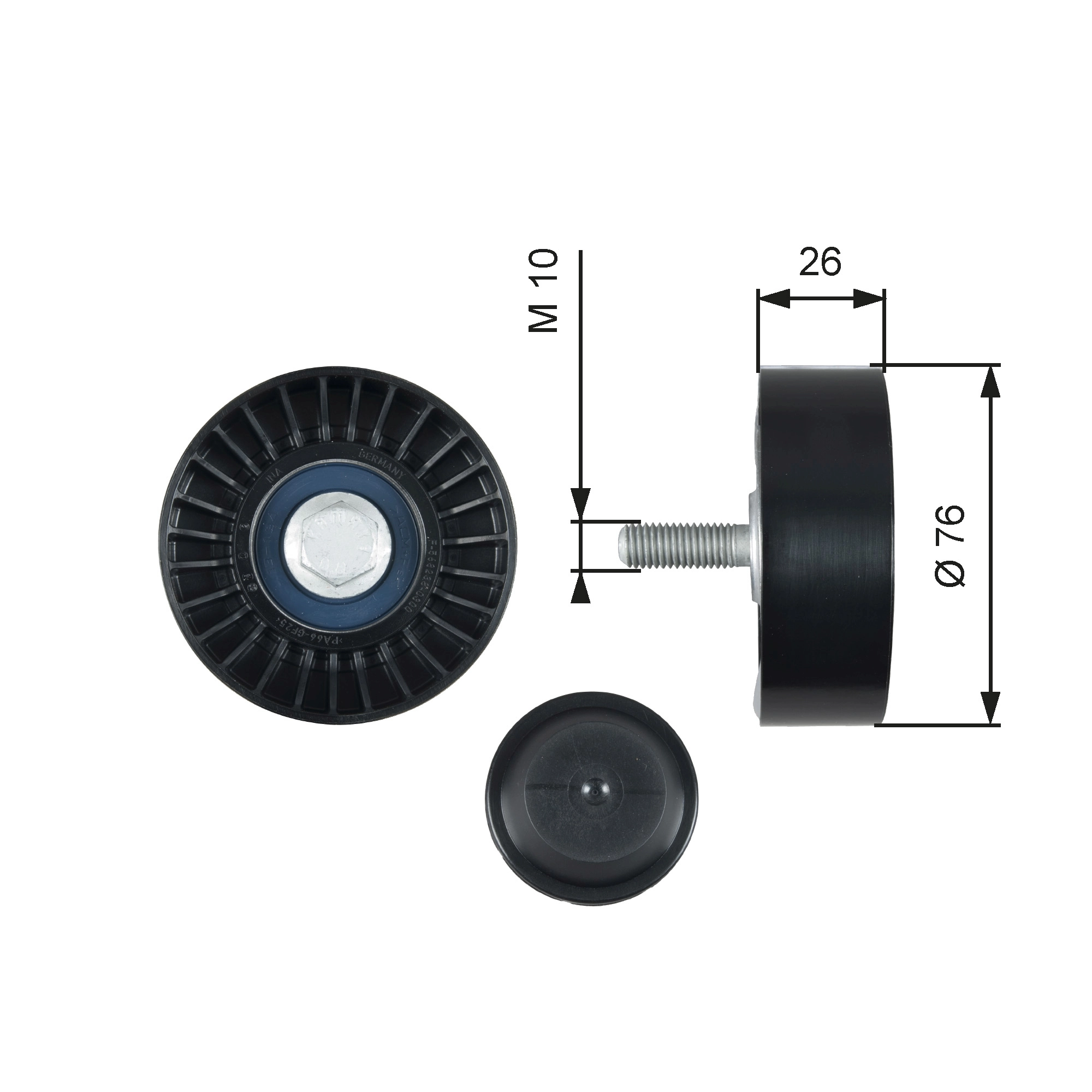 Deflection/Guide Pulley, V-ribbed belt DriveAlign™ T36485
