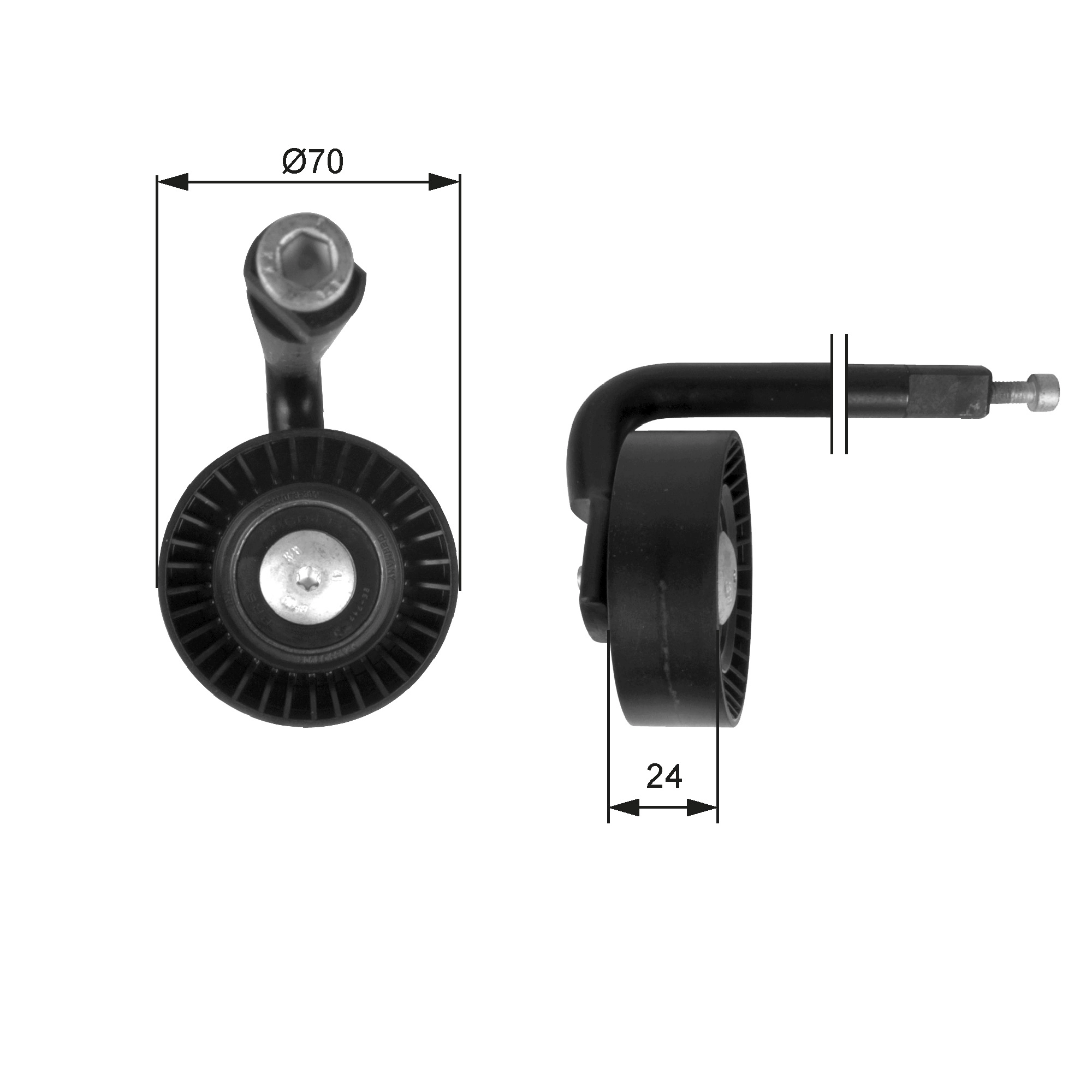 Tensioner Pulley, V-ribbed belt DriveAlign™ T39020