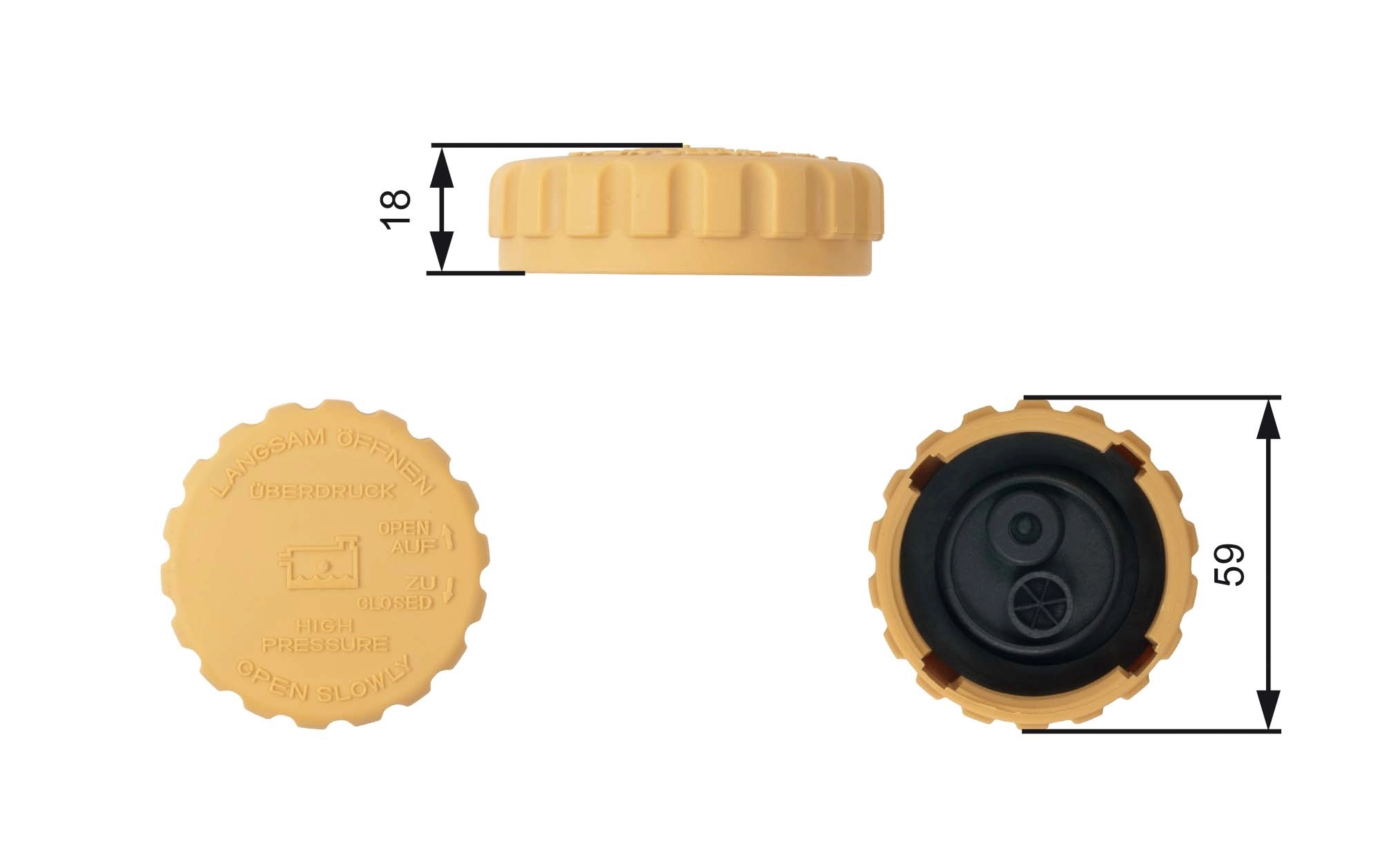 Cap, coolant tank RC201