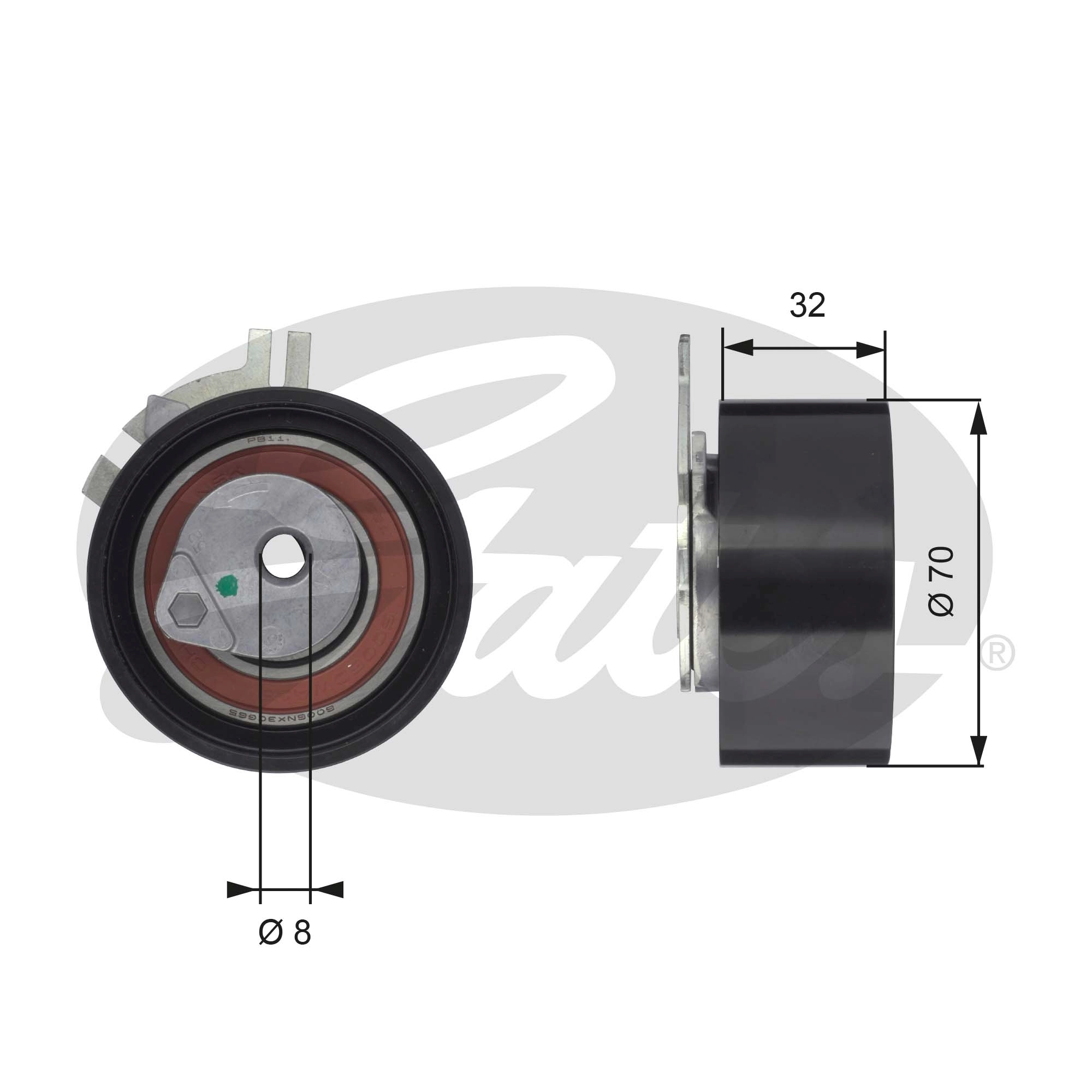 Tensioner Pulley, timing belt PowerGrip™ T43117
