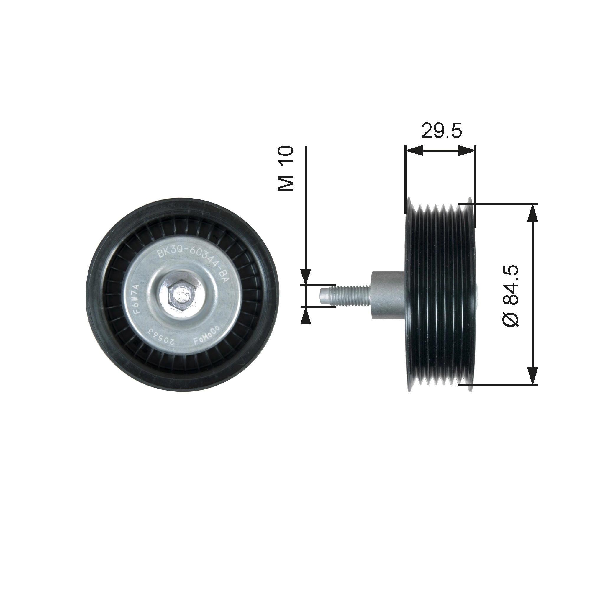 Deflection/Guide Pulley, V-ribbed belt DriveAlign™ T36536