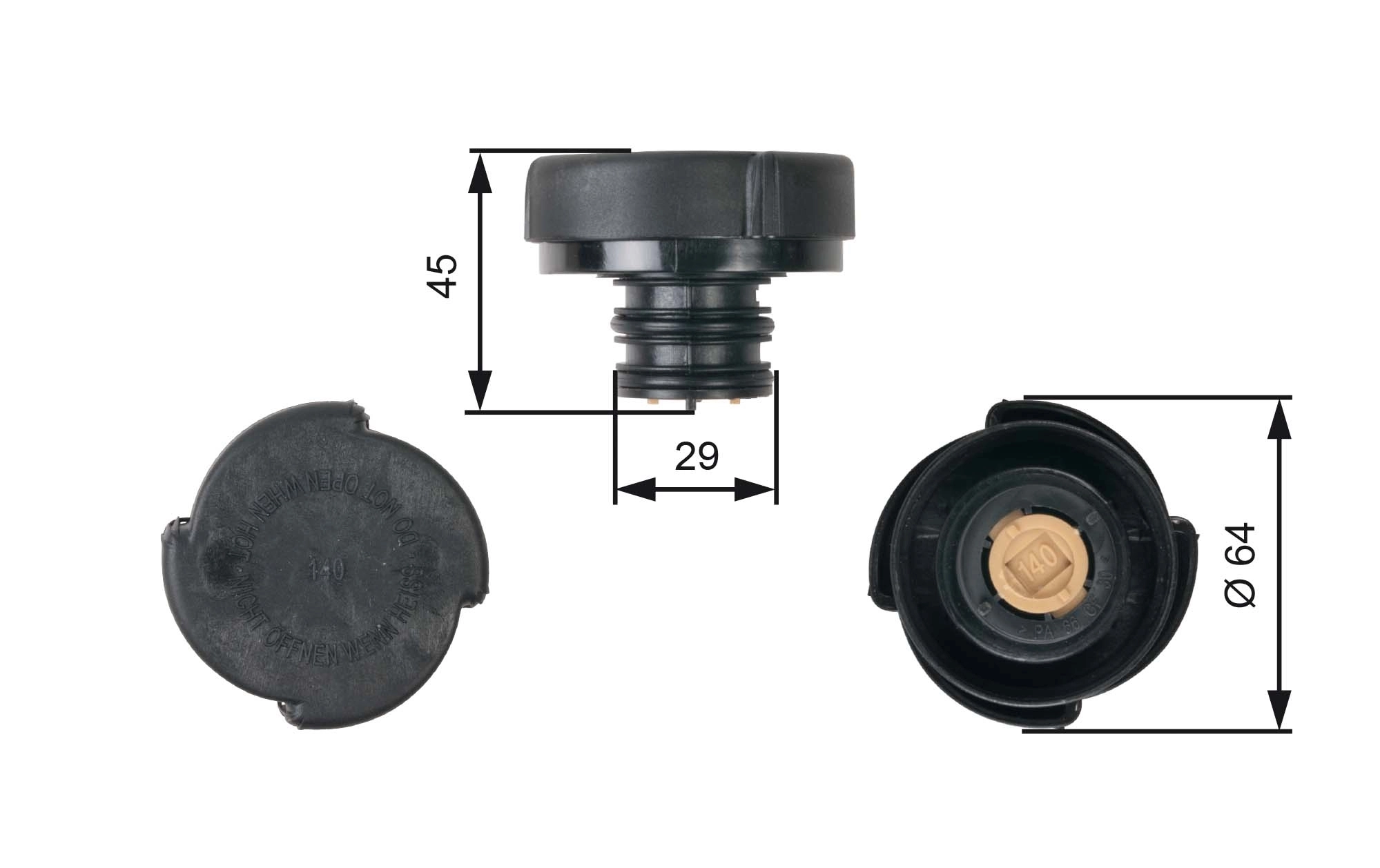 Cap, coolant tank RC207