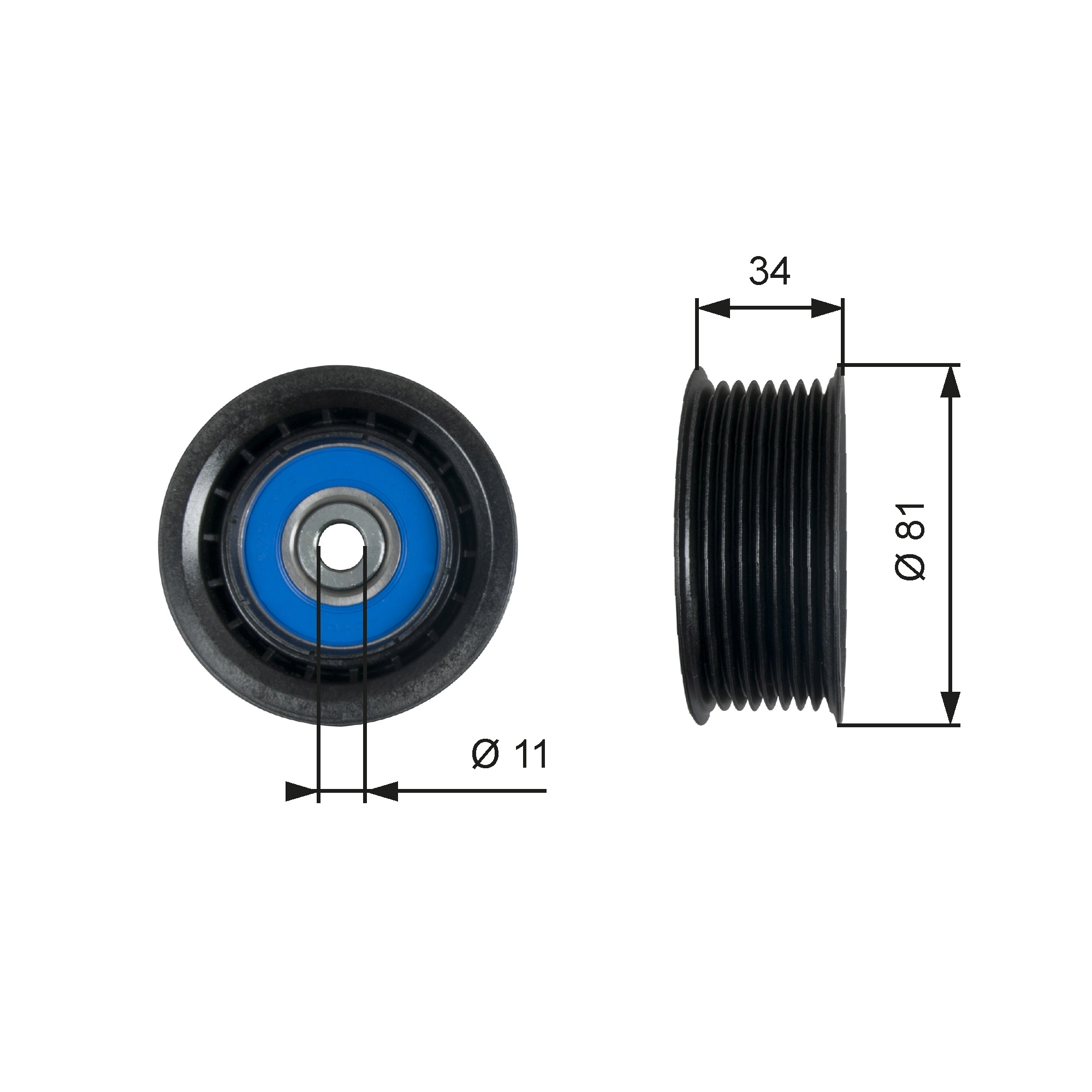 Deflection/Guide Pulley, V-ribbed belt FleetRunner™ T36517