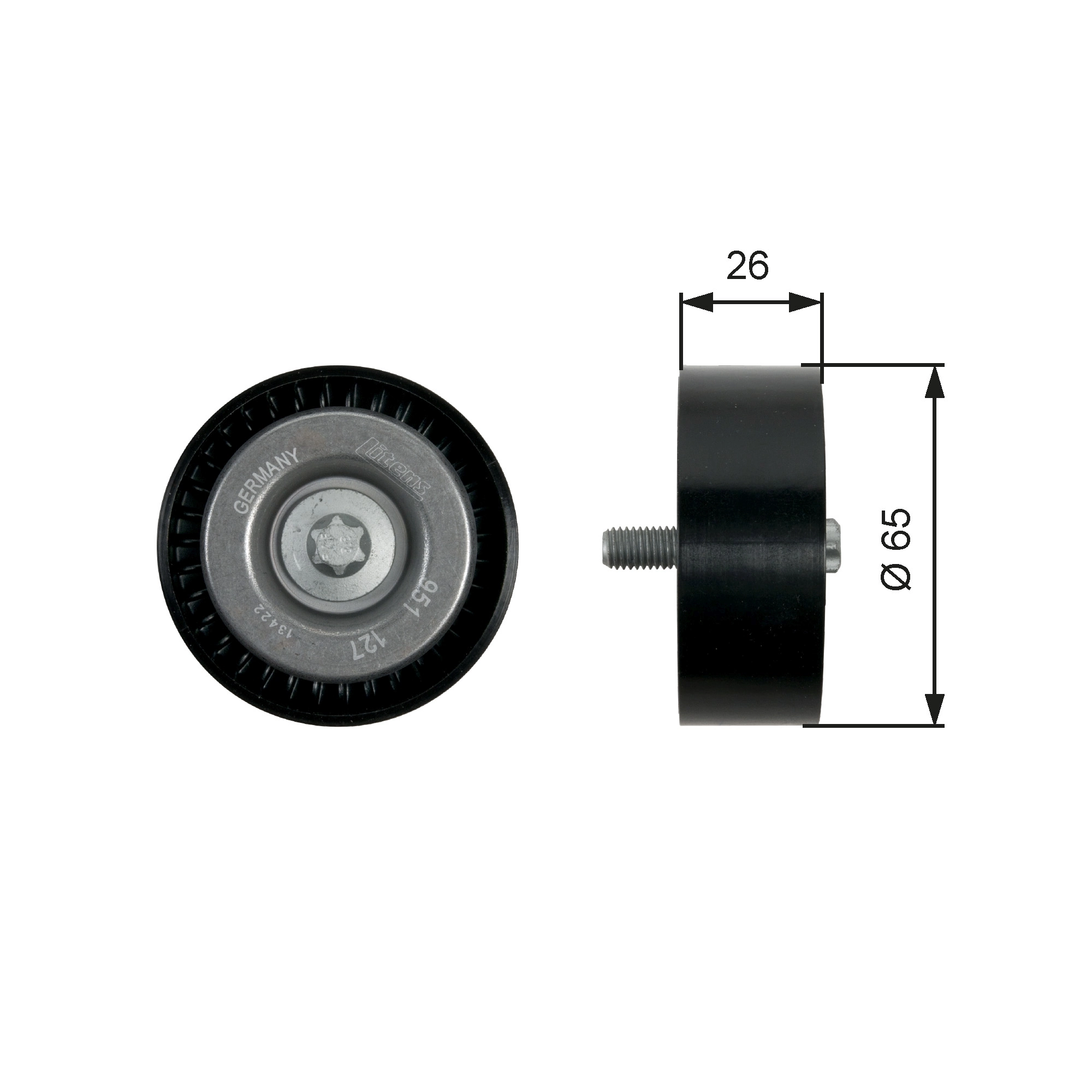 Deflection/Guide Pulley, V-ribbed belt DriveAlign™ T36437