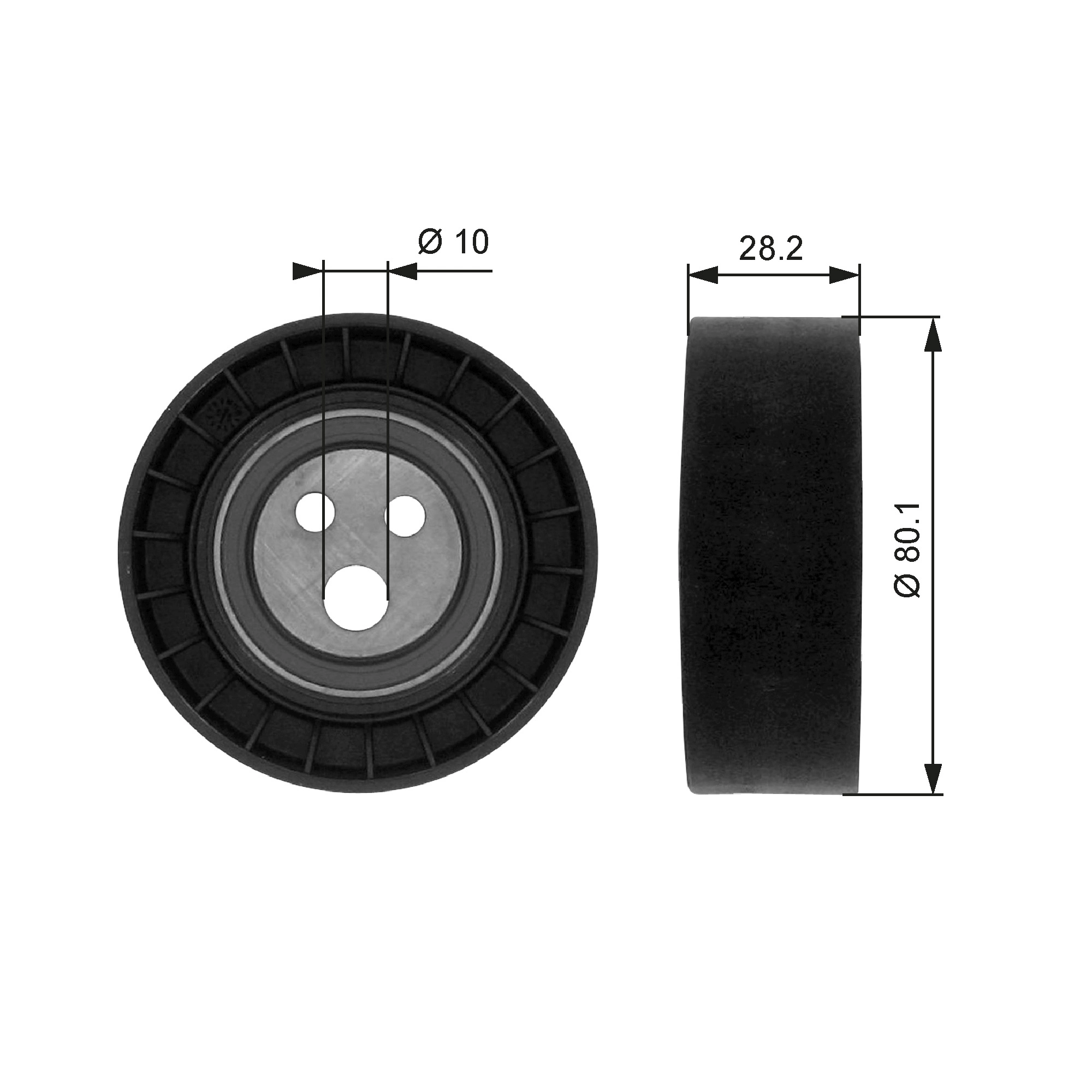 Deflection/Guide Pulley, V-ribbed belt DriveAlign™ T36016