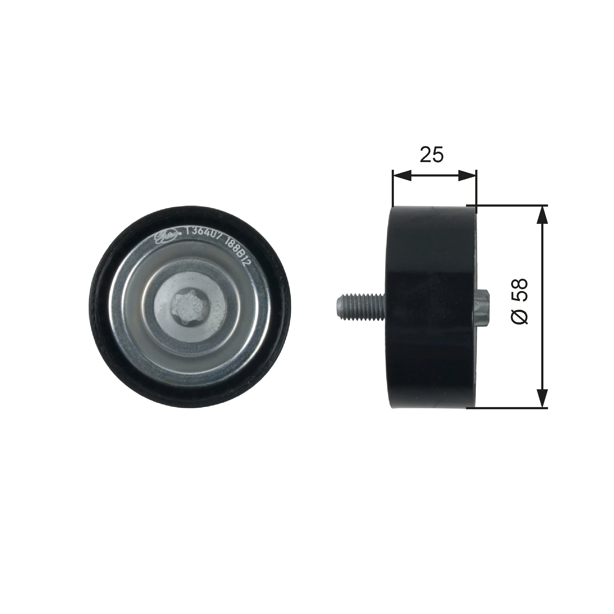 Deflection/Guide Pulley, V-ribbed belt DriveAlign™ T36407