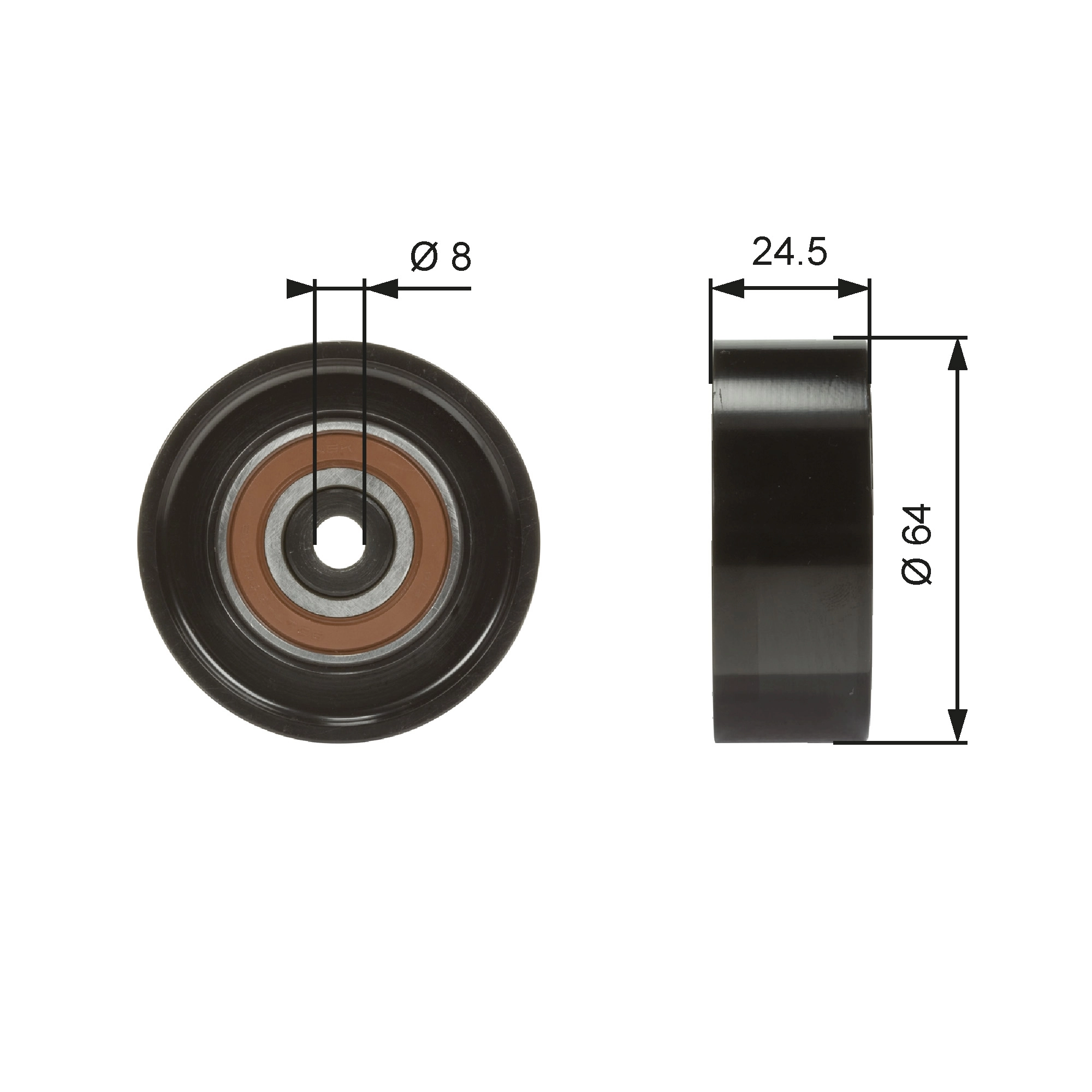 Deflection/Guide Pulley, V-ribbed belt DriveAlign™ T38097
