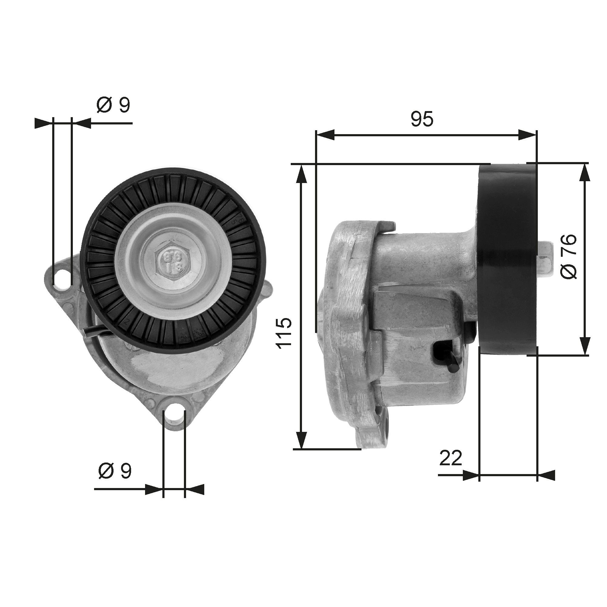 Belt Tensioner, V-ribbed belt DriveAlign™ T38448