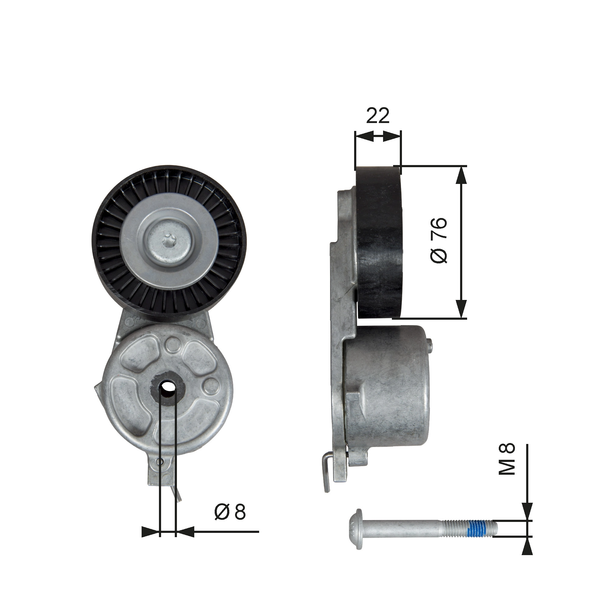 Belt Tensioner, V-ribbed belt DriveAlign™ T39141