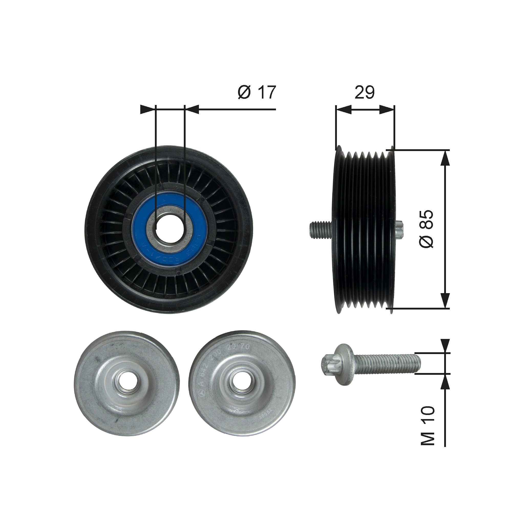 Deflection/Guide Pulley, V-ribbed belt DriveAlign™ T36765