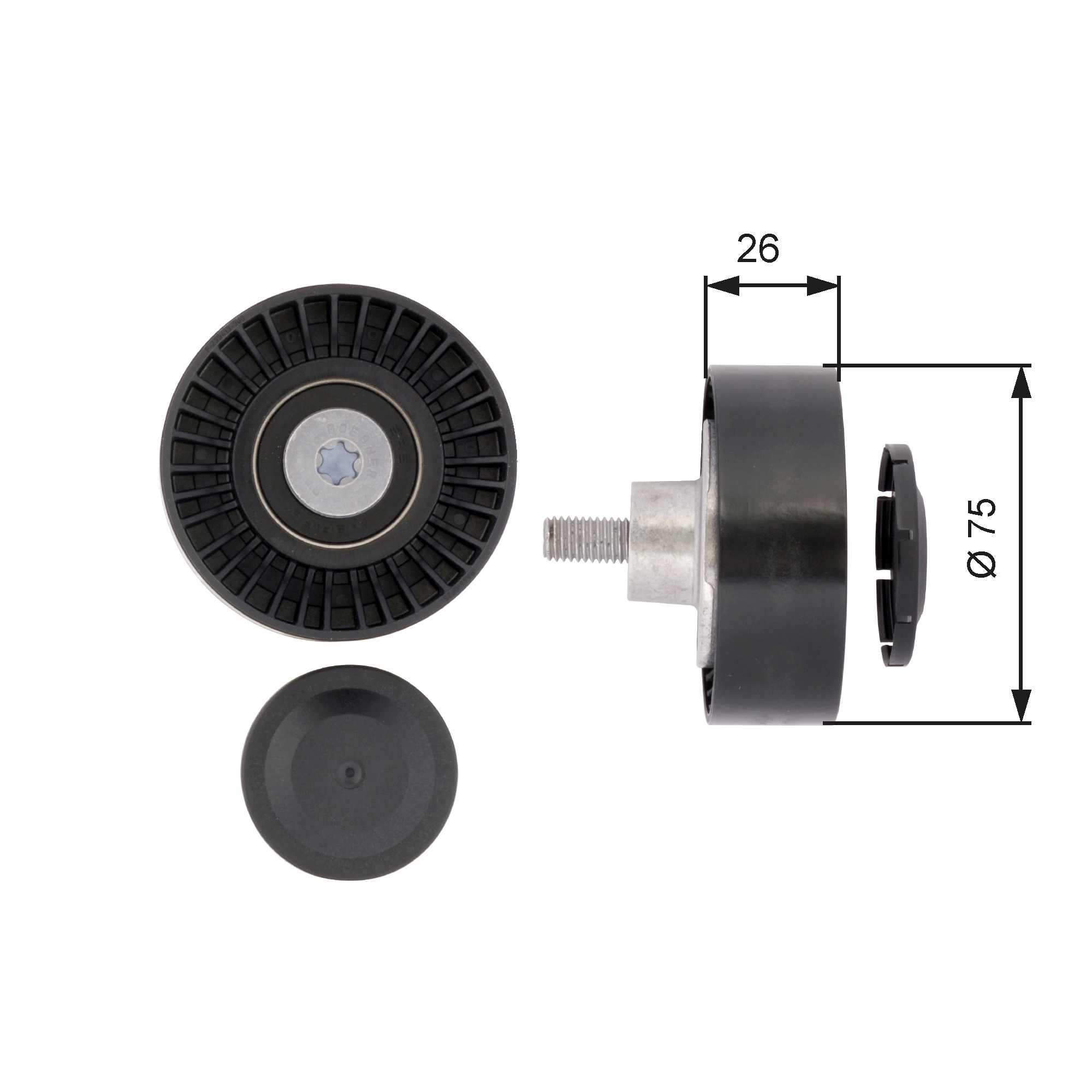 Deflection/Guide Pulley, V-ribbed belt DriveAlign™ T36385