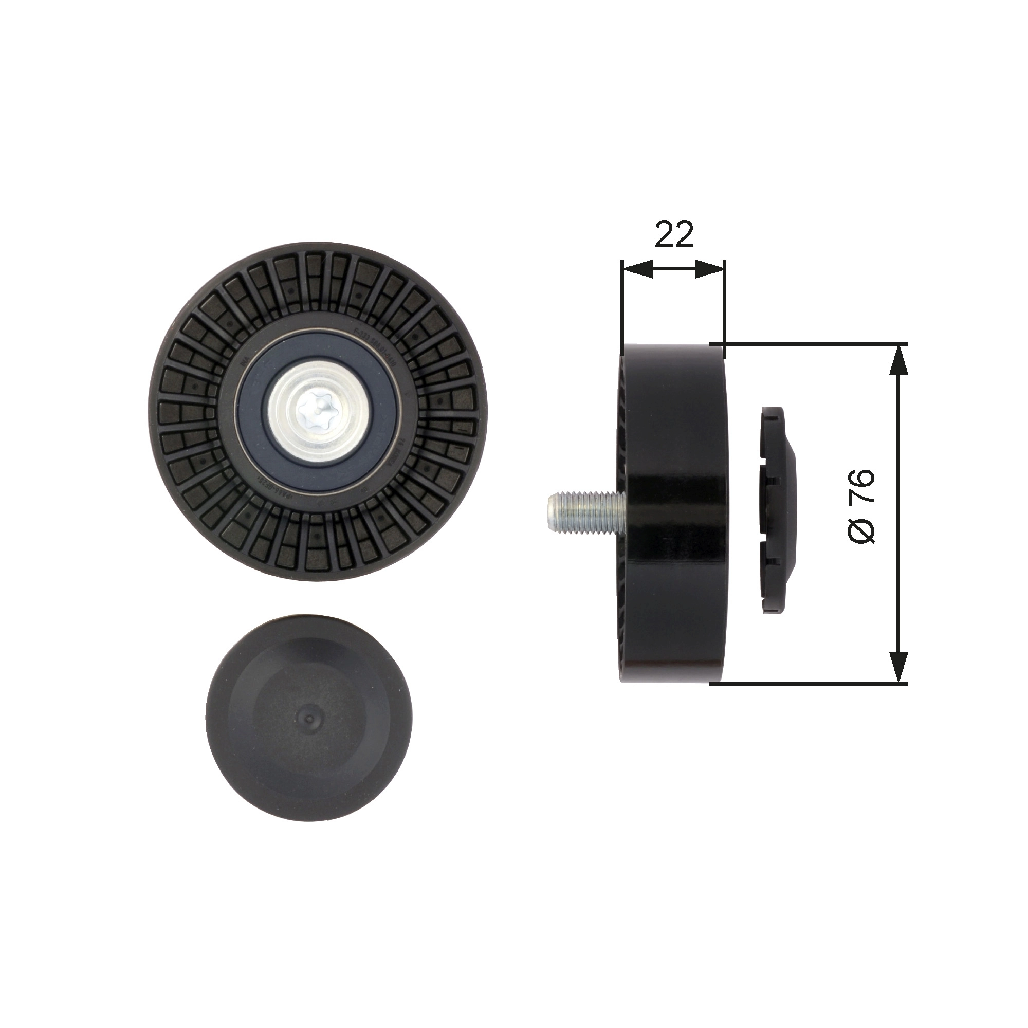 Deflection/Guide Pulley, V-ribbed belt DriveAlign™ T36389
