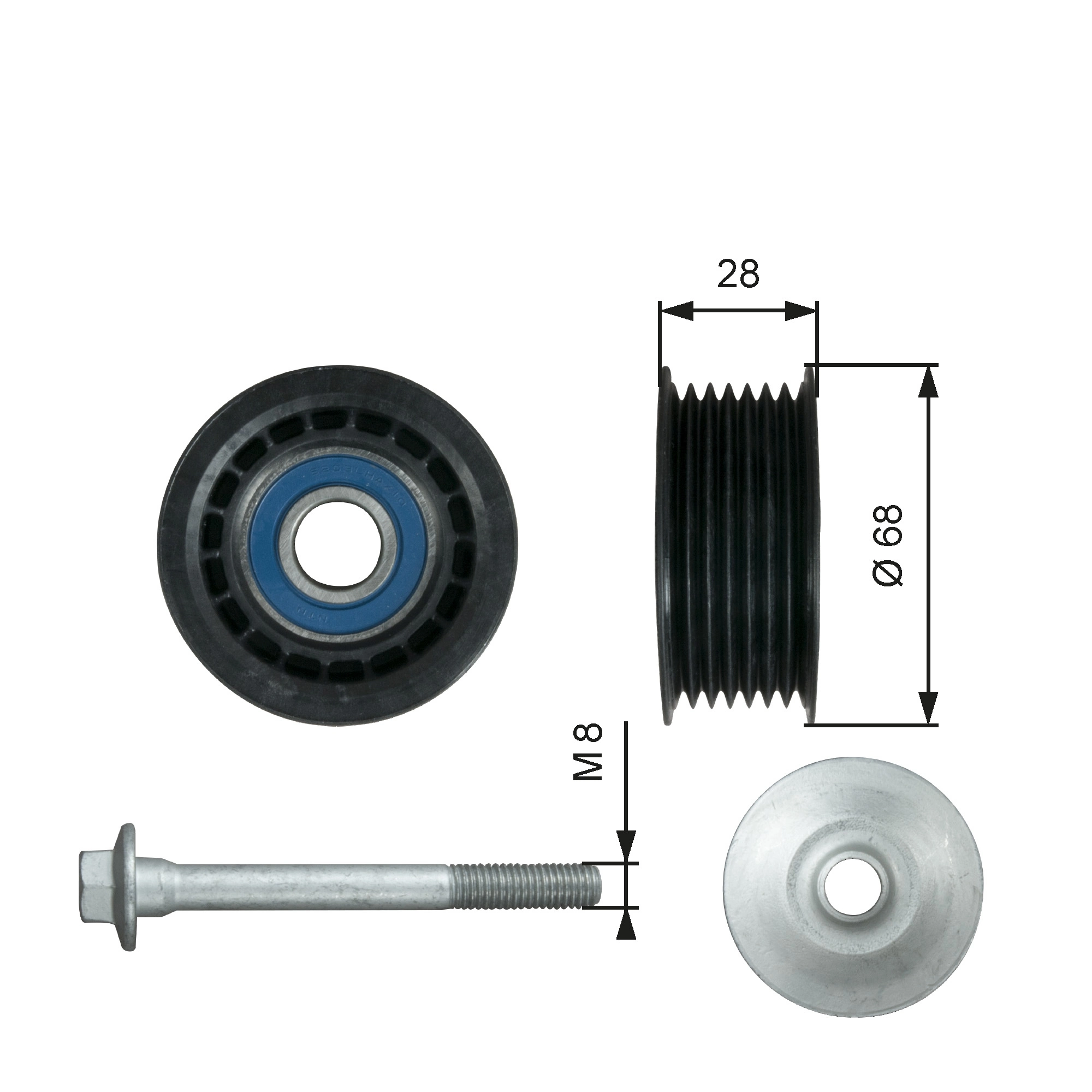 Deflection/Guide Pulley, V-ribbed belt DriveAlign™ T36731